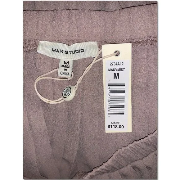 Max Studio Pleated Skirt Size Medium Mauve Mist NWT - Picture 4 of 5